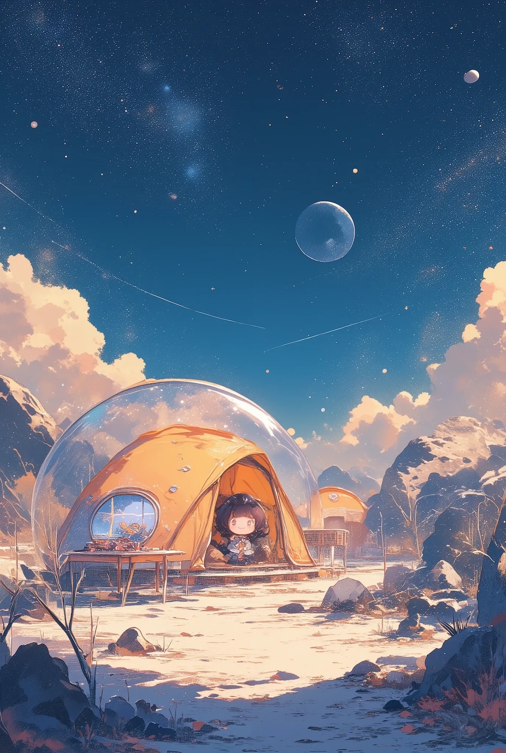 極地でキャンプ