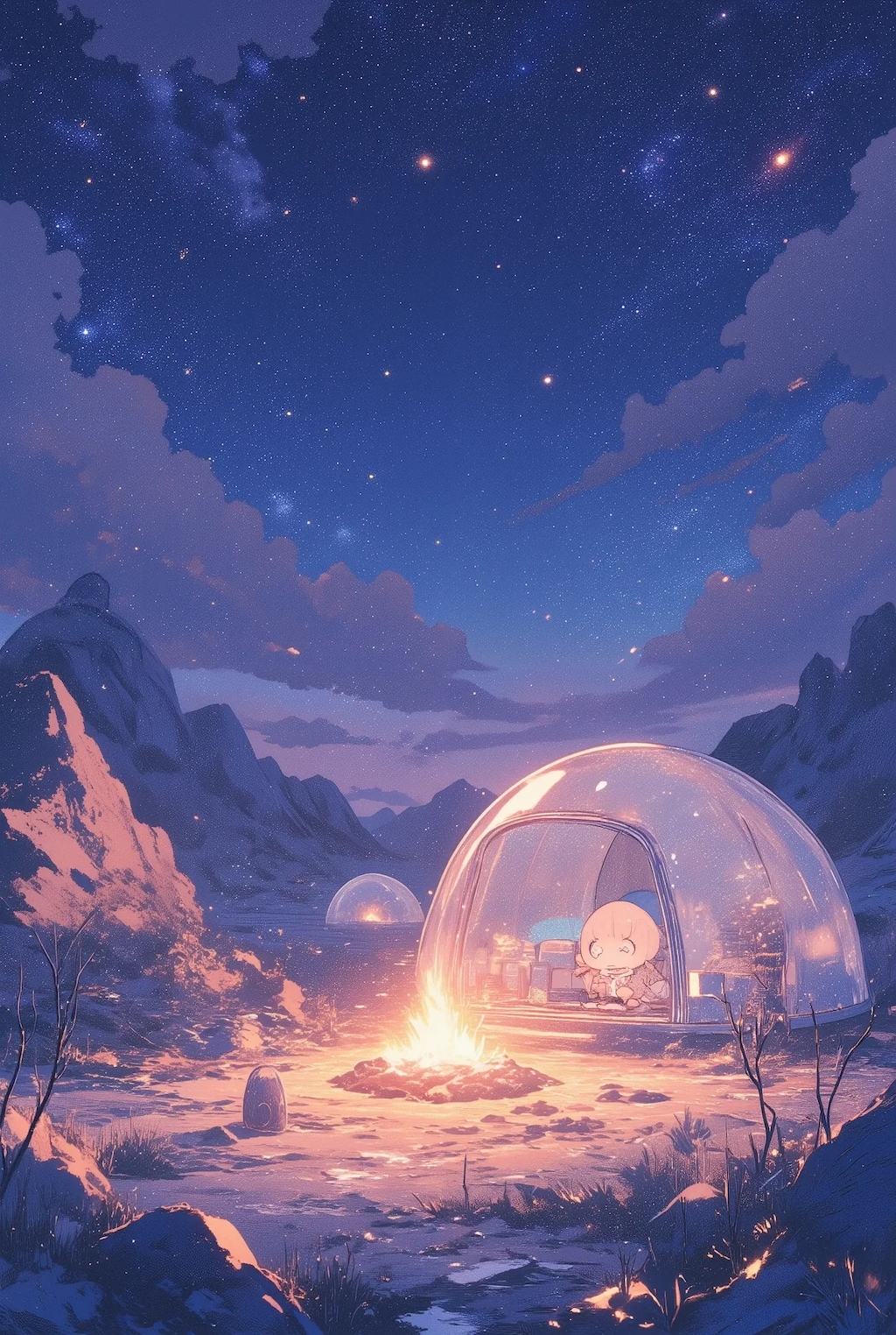 極地でキャンプ