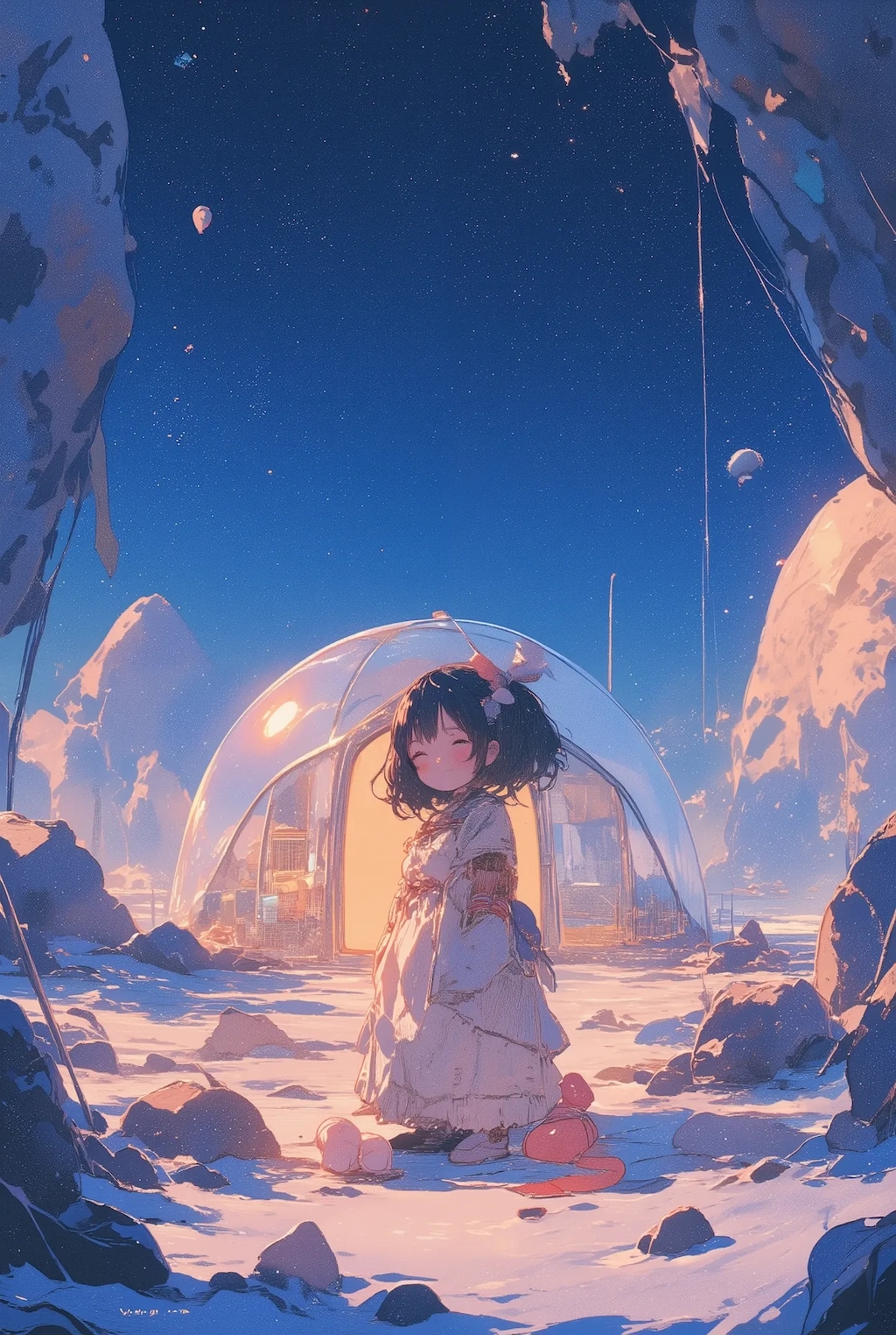 極地でキャンプ