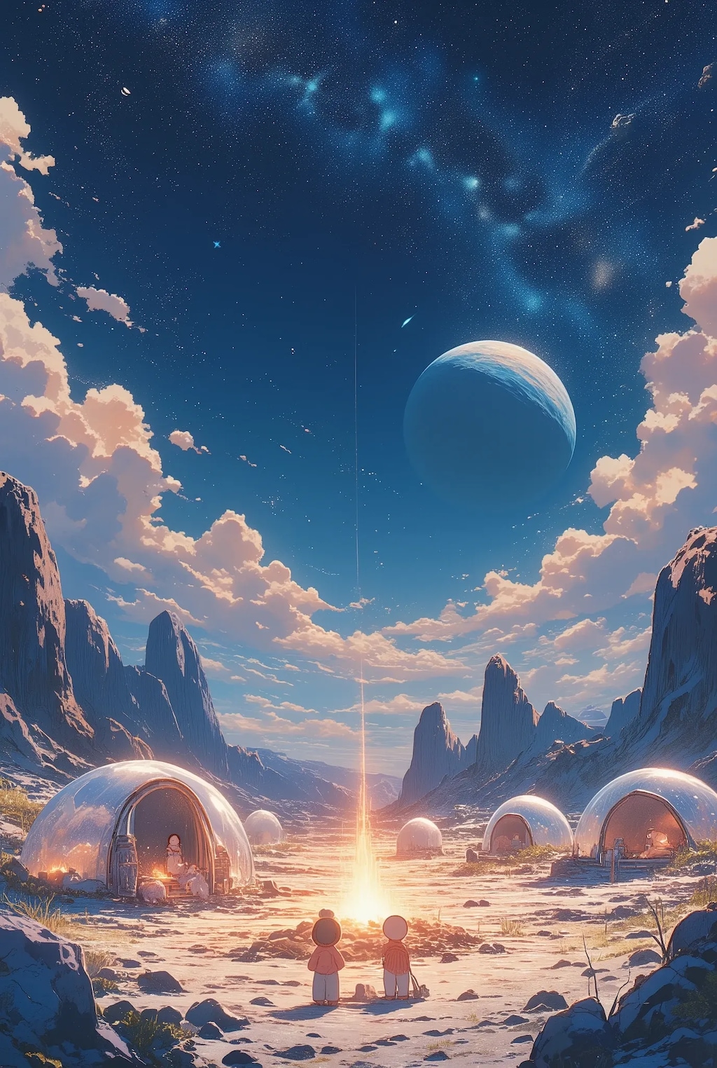 極地でキャンプ