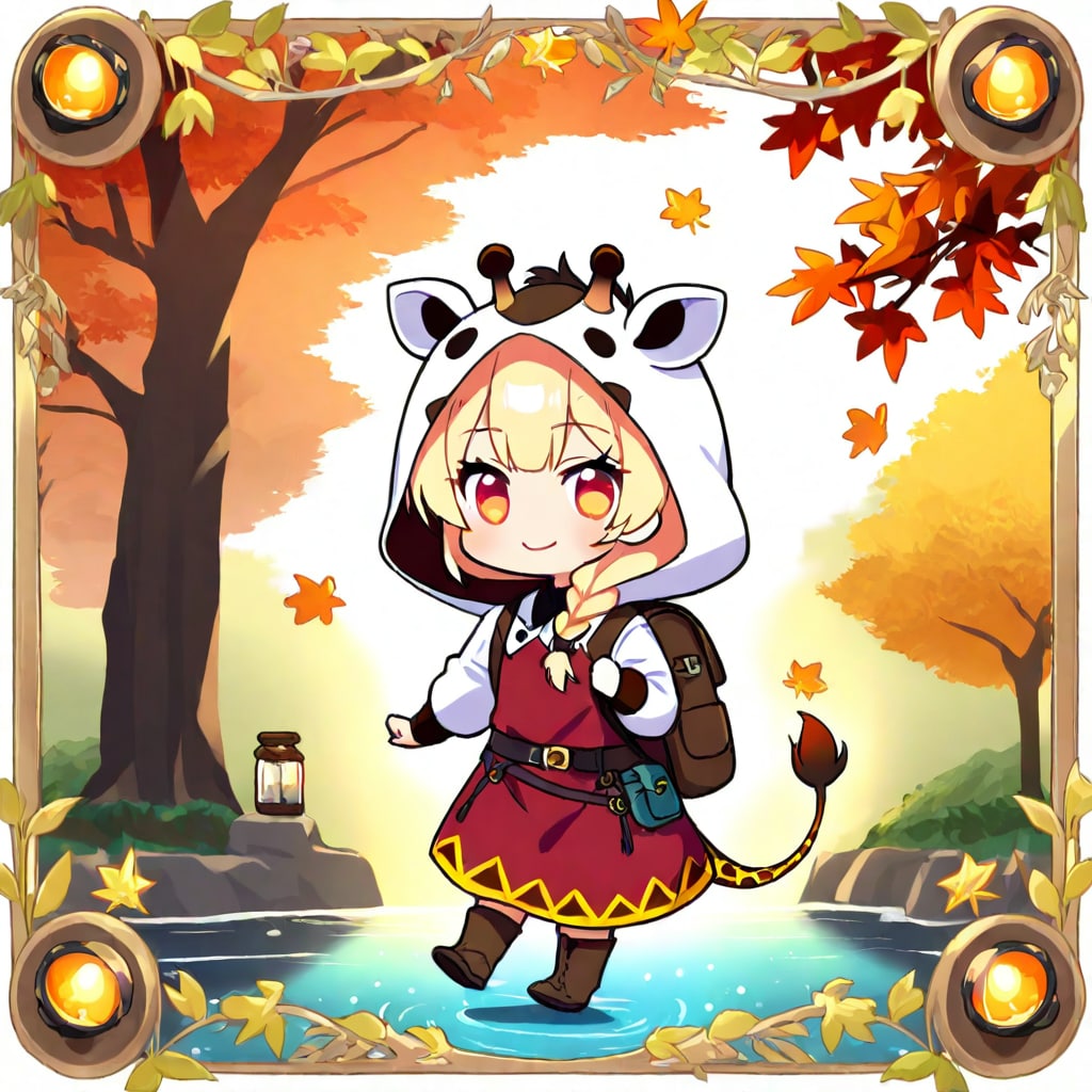 秋の瓶詰キリン着ぐるみちび子ちゃん