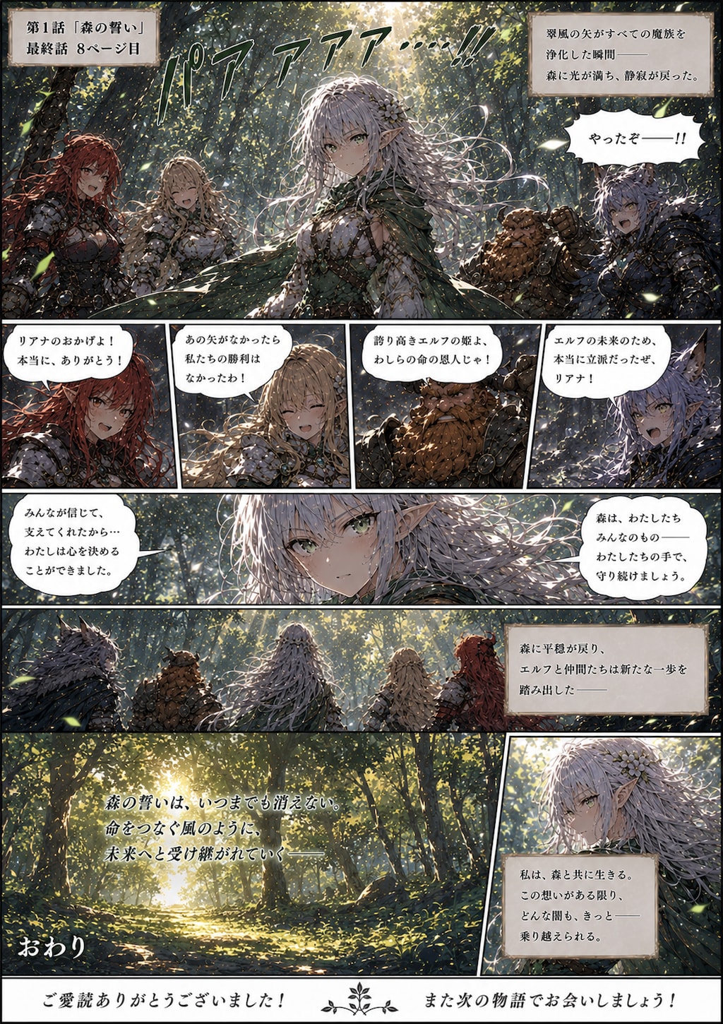バトルするエルフの女の子