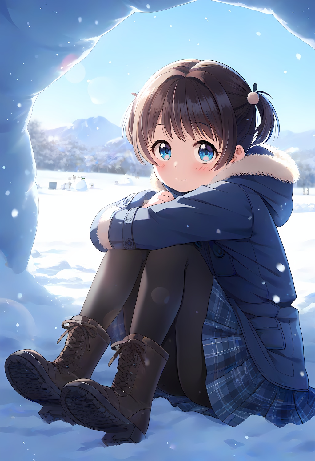 かまくらの中で