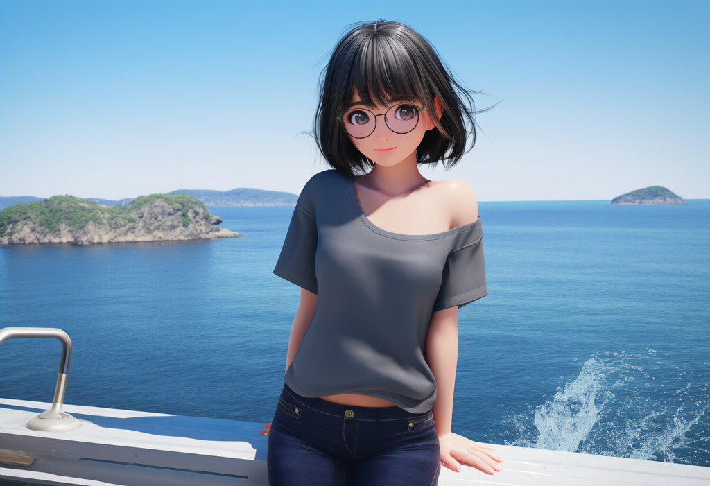 海上の眼鏡娘