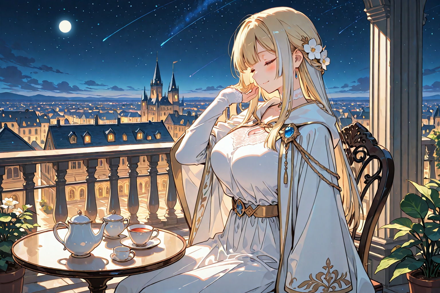 心地良い夜ですわ | の人気AIイラスト・グラビア