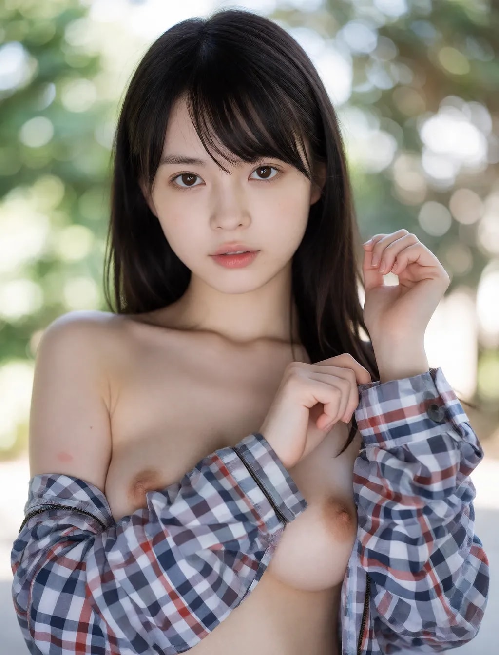 昼の着衣ヌード