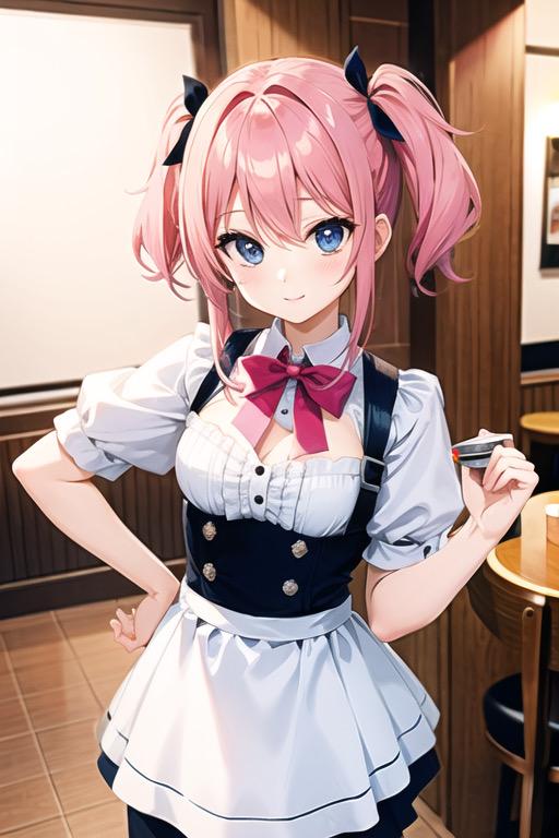 シンプルにツインテウェイトレス | の人気AIイラスト・グラビア