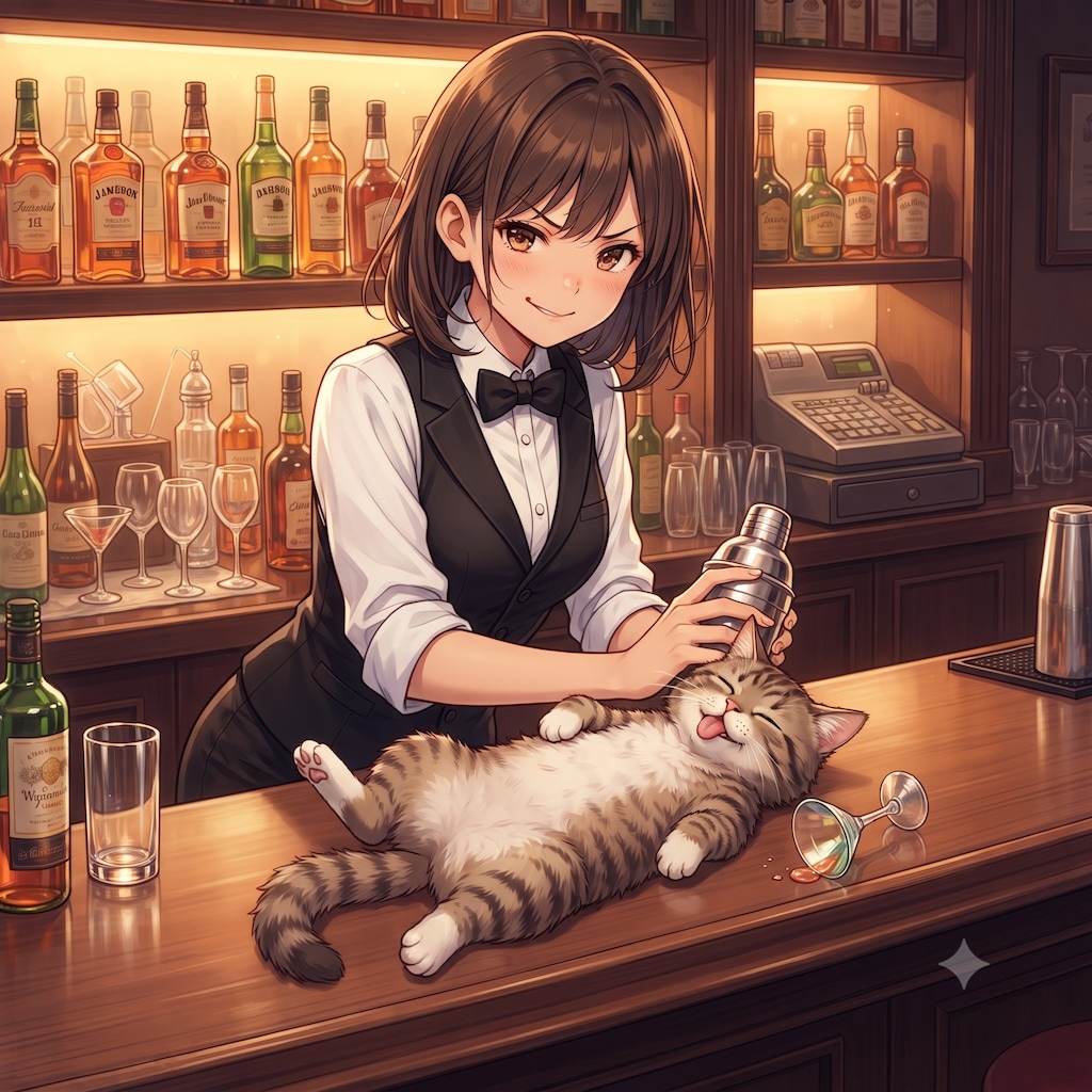 酔い潰れた猫