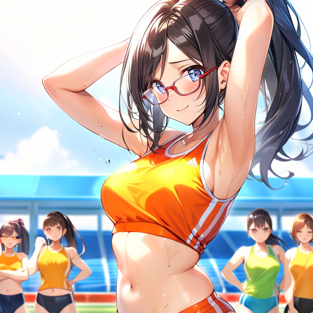 ポニテ陸セパメガネっ娘さん