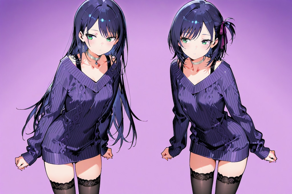 続 紫セーター。