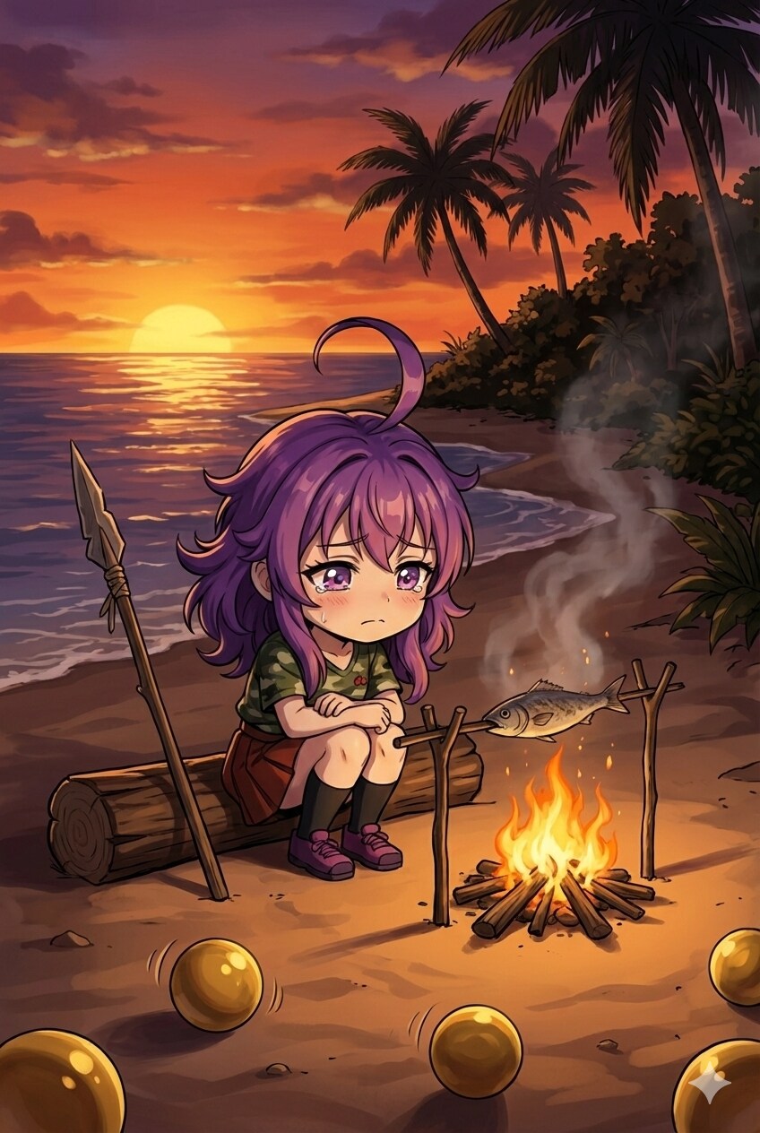 無人島の紫髪ちゃん | の人気AIイラスト・グラビア