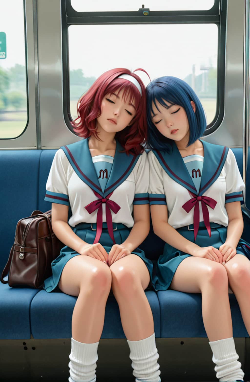 赤河レンちゃんとうちの子結衣の通学風景（北校チャレンジ）