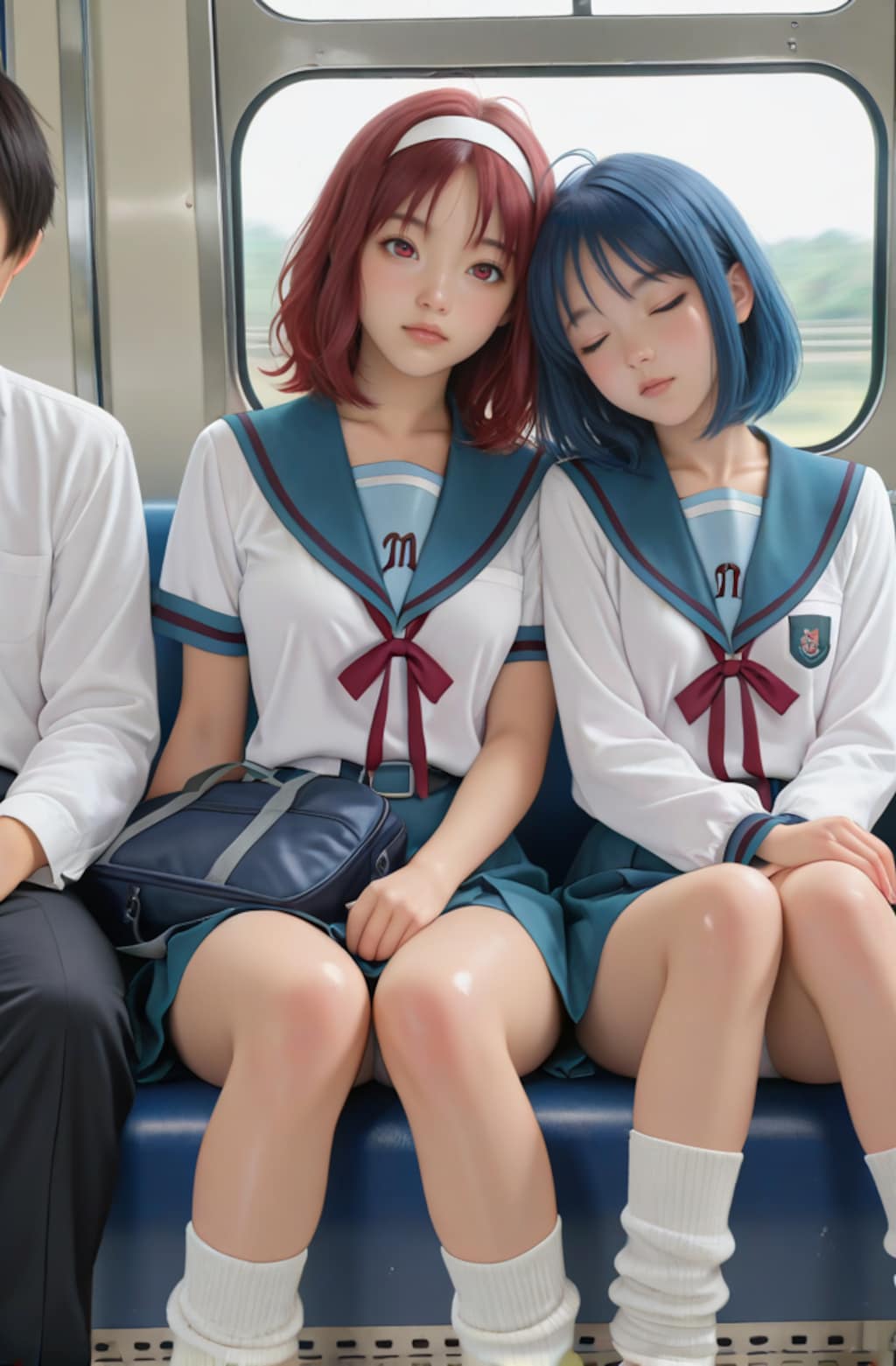 赤河レンちゃんとうちの子結衣の通学風景（北校チャレンジ）