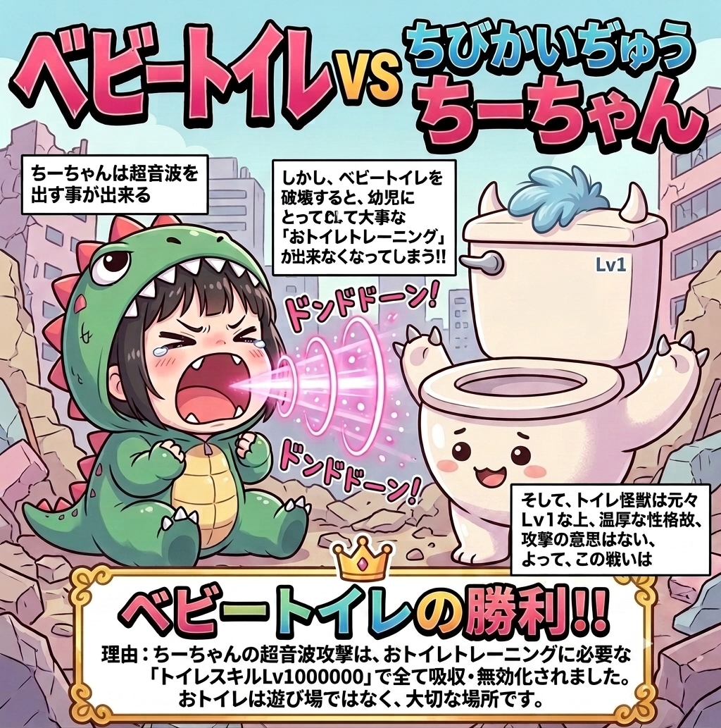 ミラさんからの刺客、ベビートイレちゃんに負けました😭
