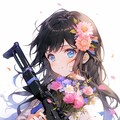 少女と花と機関銃 3枚目