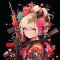 少女と花と機関銃 2枚目
