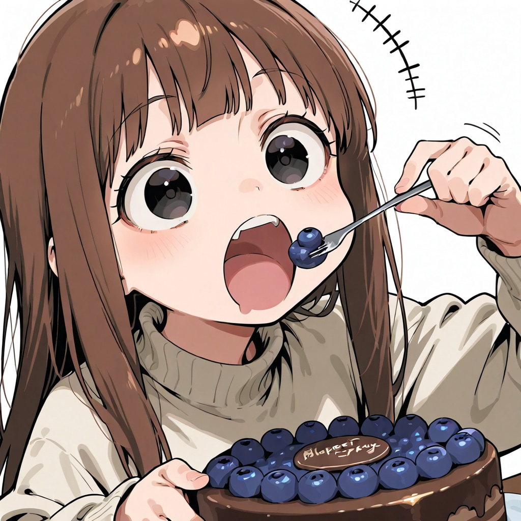 藍苺貯古齢糖蛋糕を食す