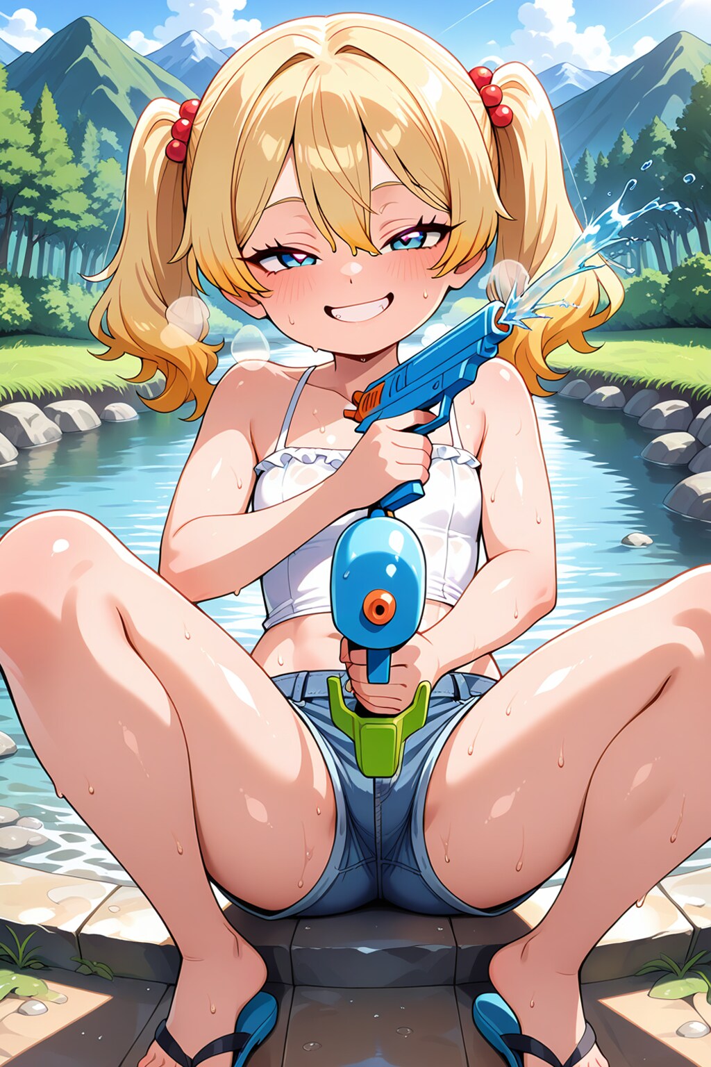 メスガキ　川遊び