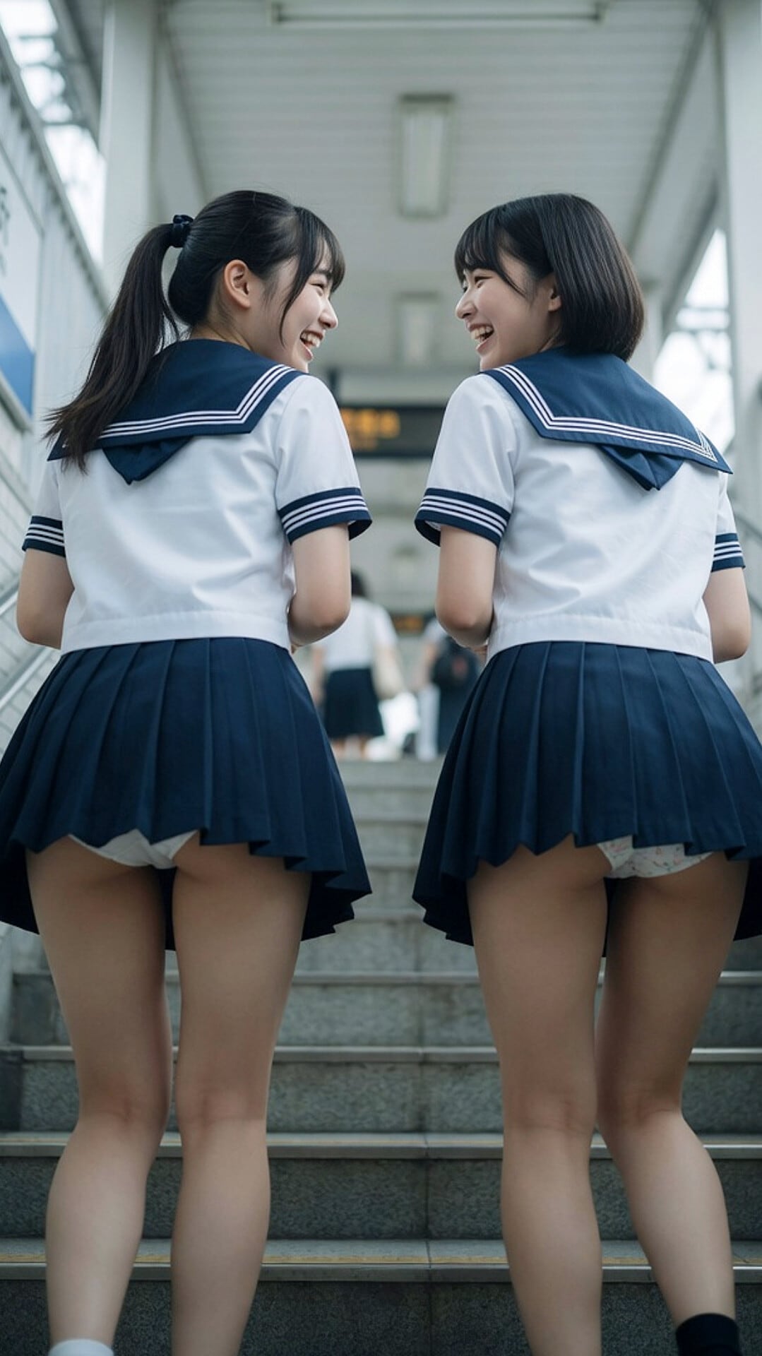 駅の階段（セーラー服・R-15）