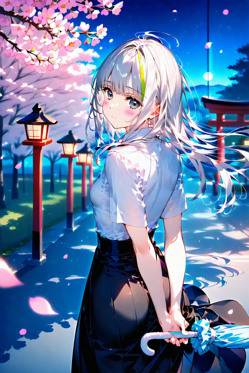桜と鳥居と