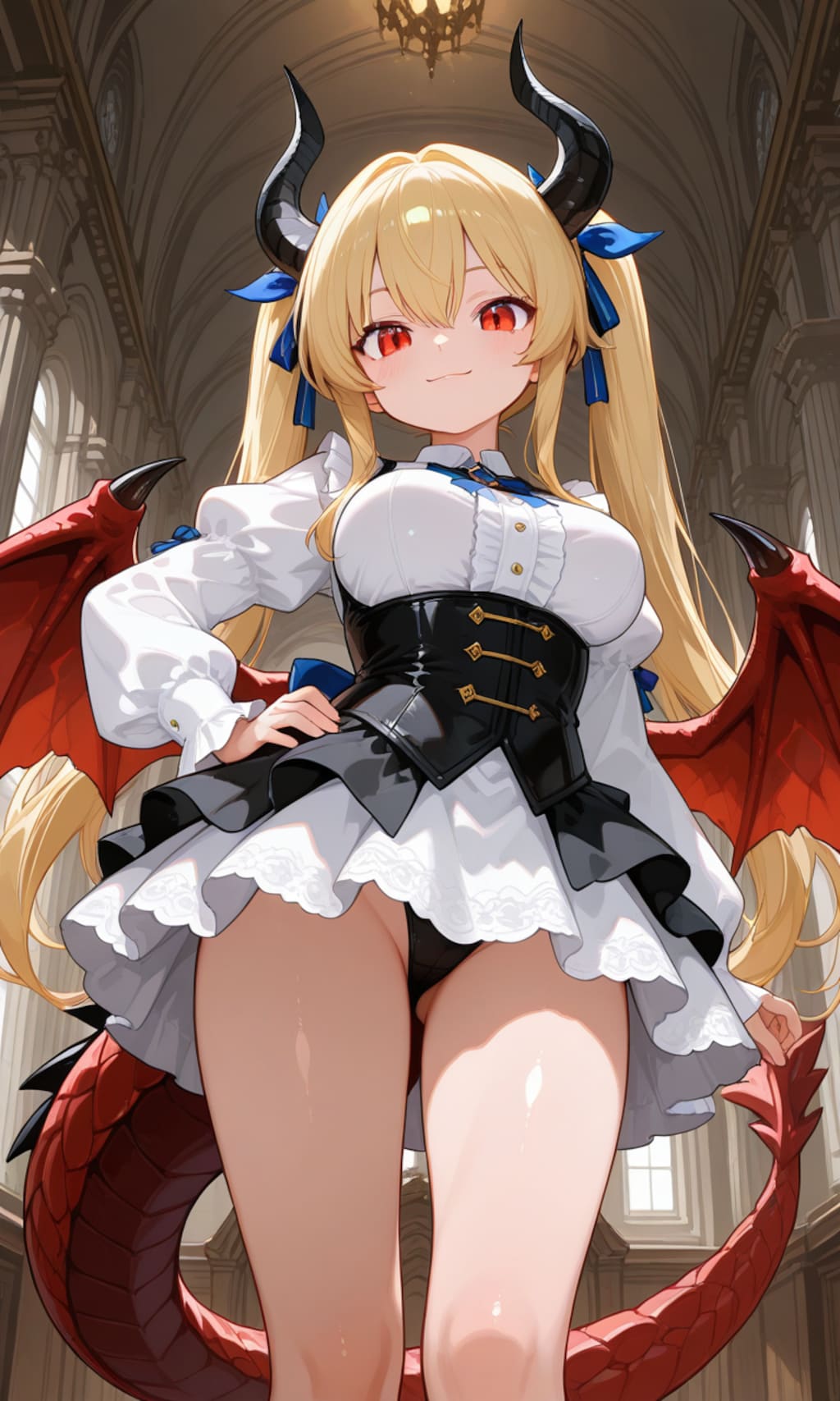 金髪ツインテのドラゴン娘