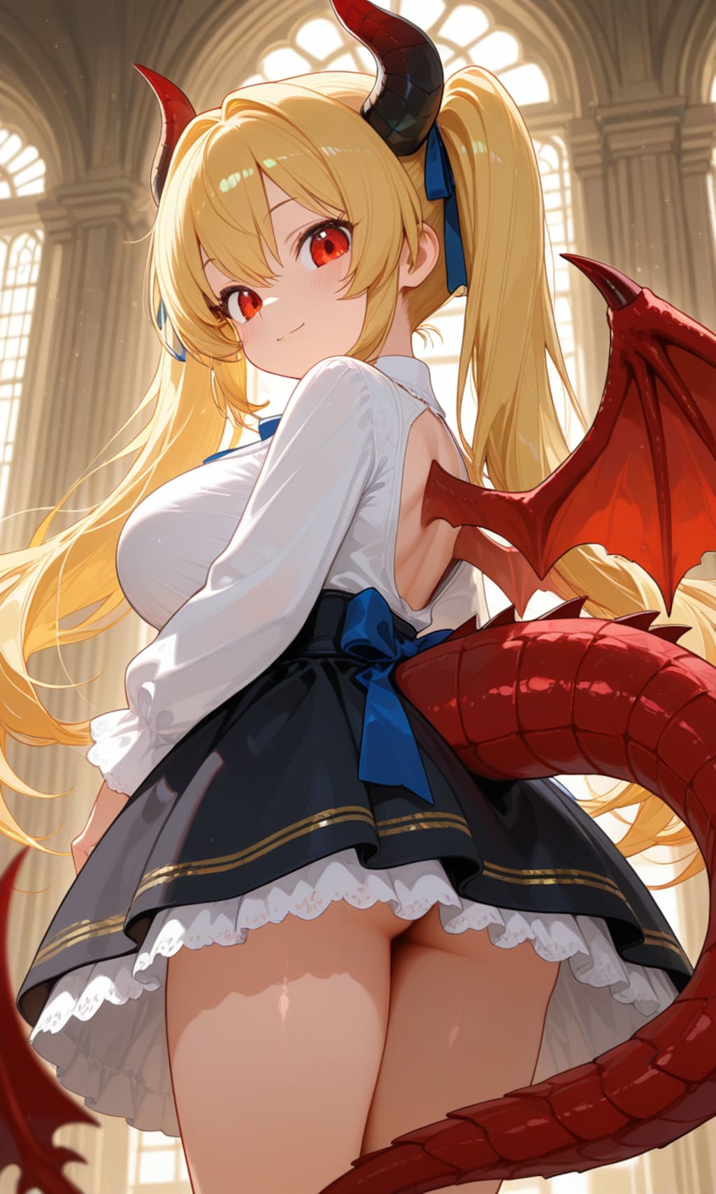 金髪ツインテのドラゴン娘