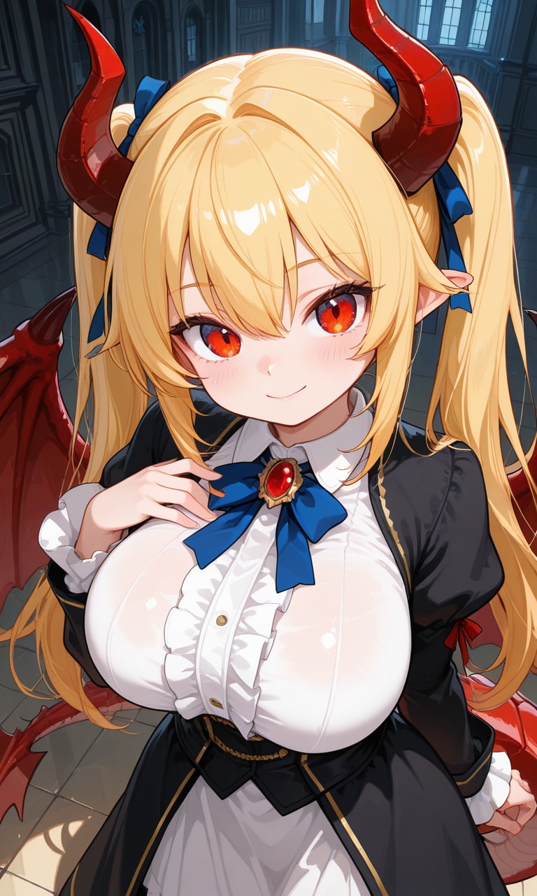 金髪ツインテのドラゴン娘