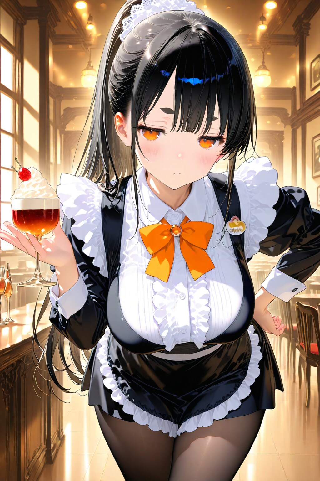 ジト目のウェイトレスお姉さん