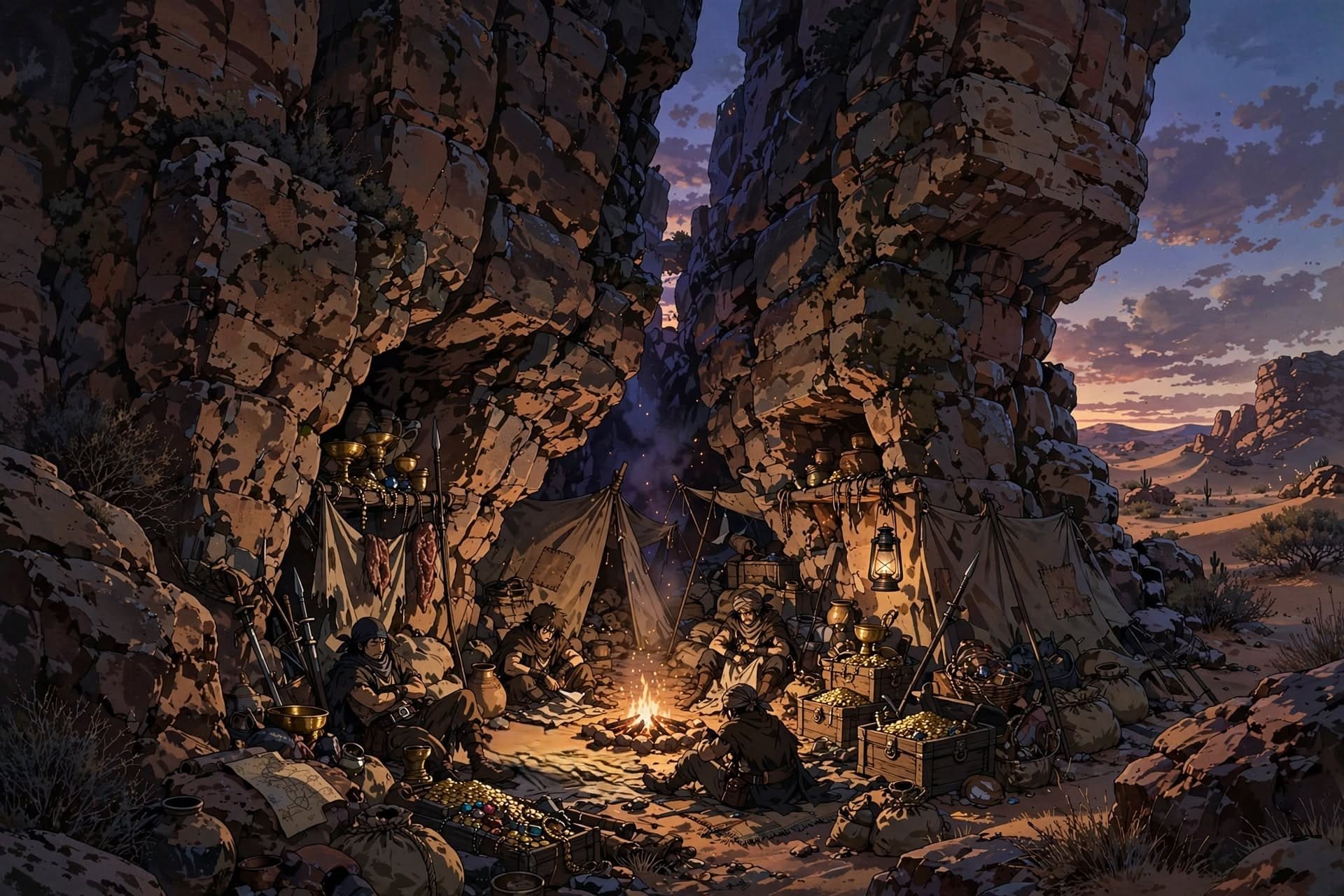砂漠の盗賊のアジト | の人気AIイラスト・グラビア