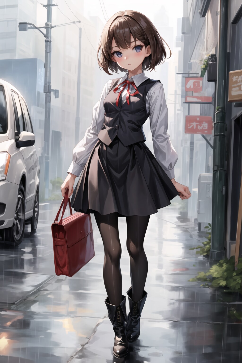雨の日の少女