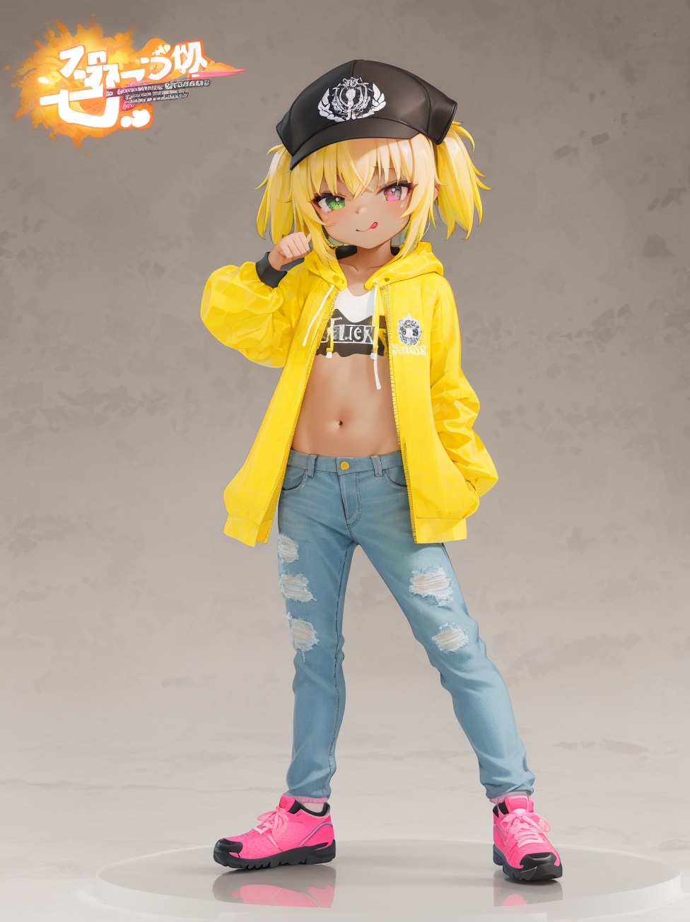 パーカーとスポーツキャップの女の子６ | の人気AIイラスト・グラビア