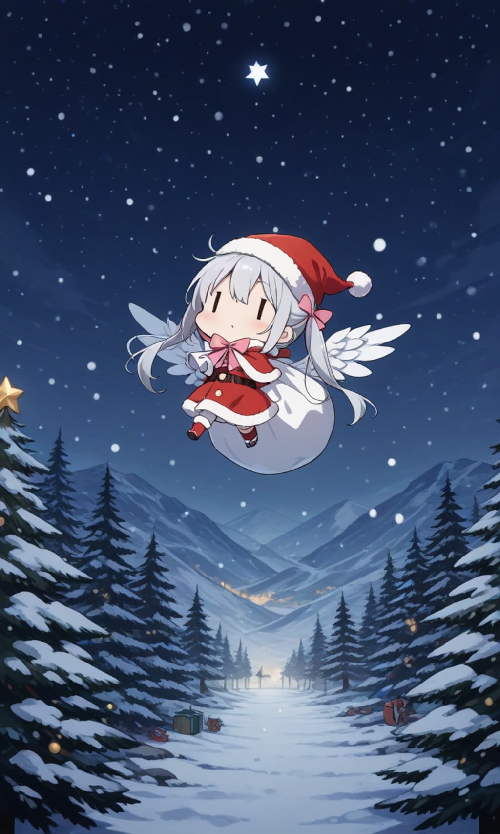 プレゼントを落とすチビサンタ