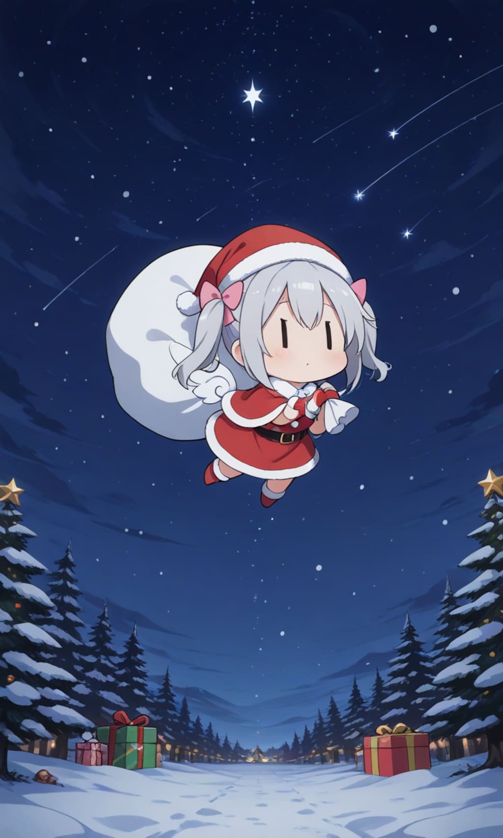 プレゼントを落とすチビサンタ