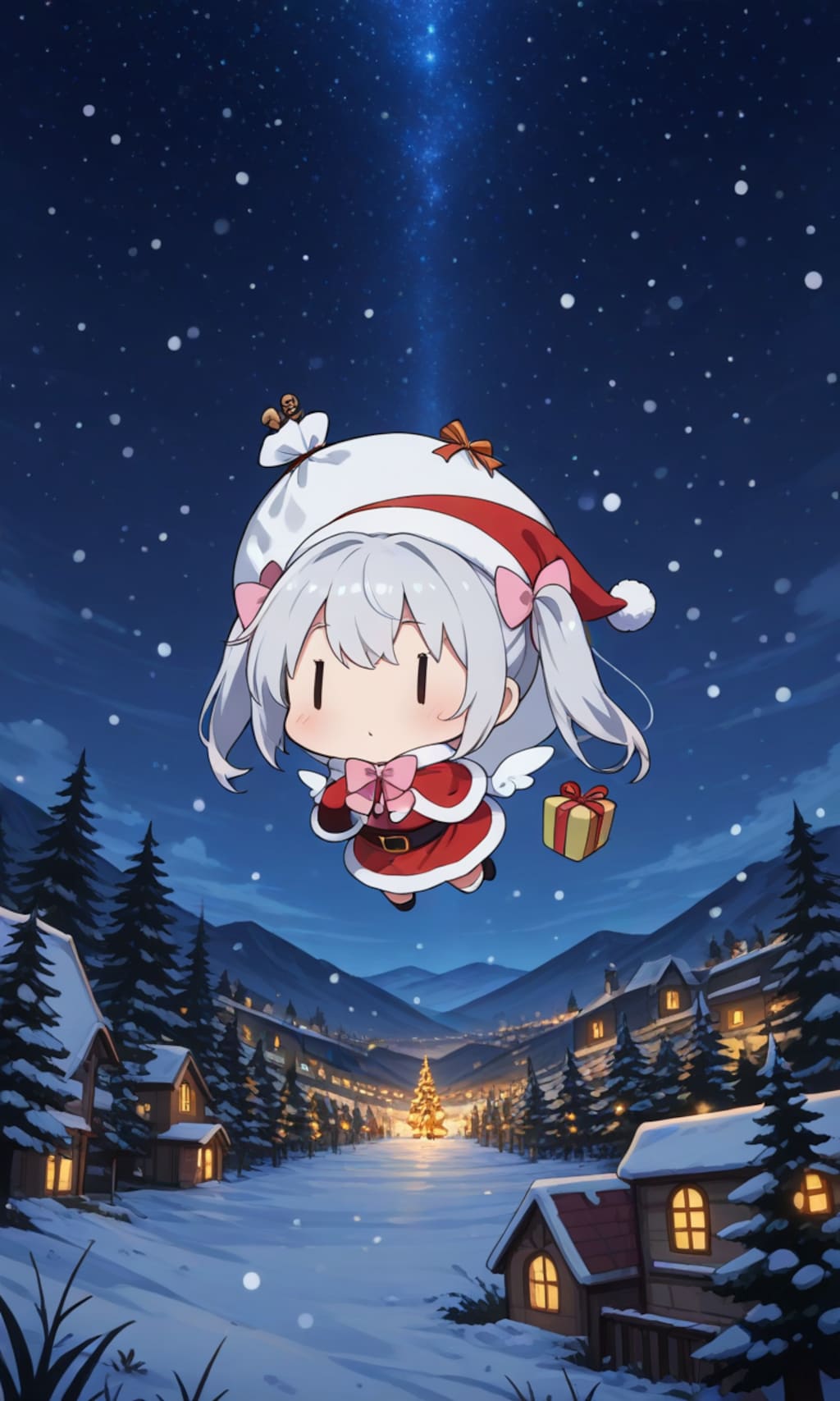 プレゼントを落とすチビサンタ