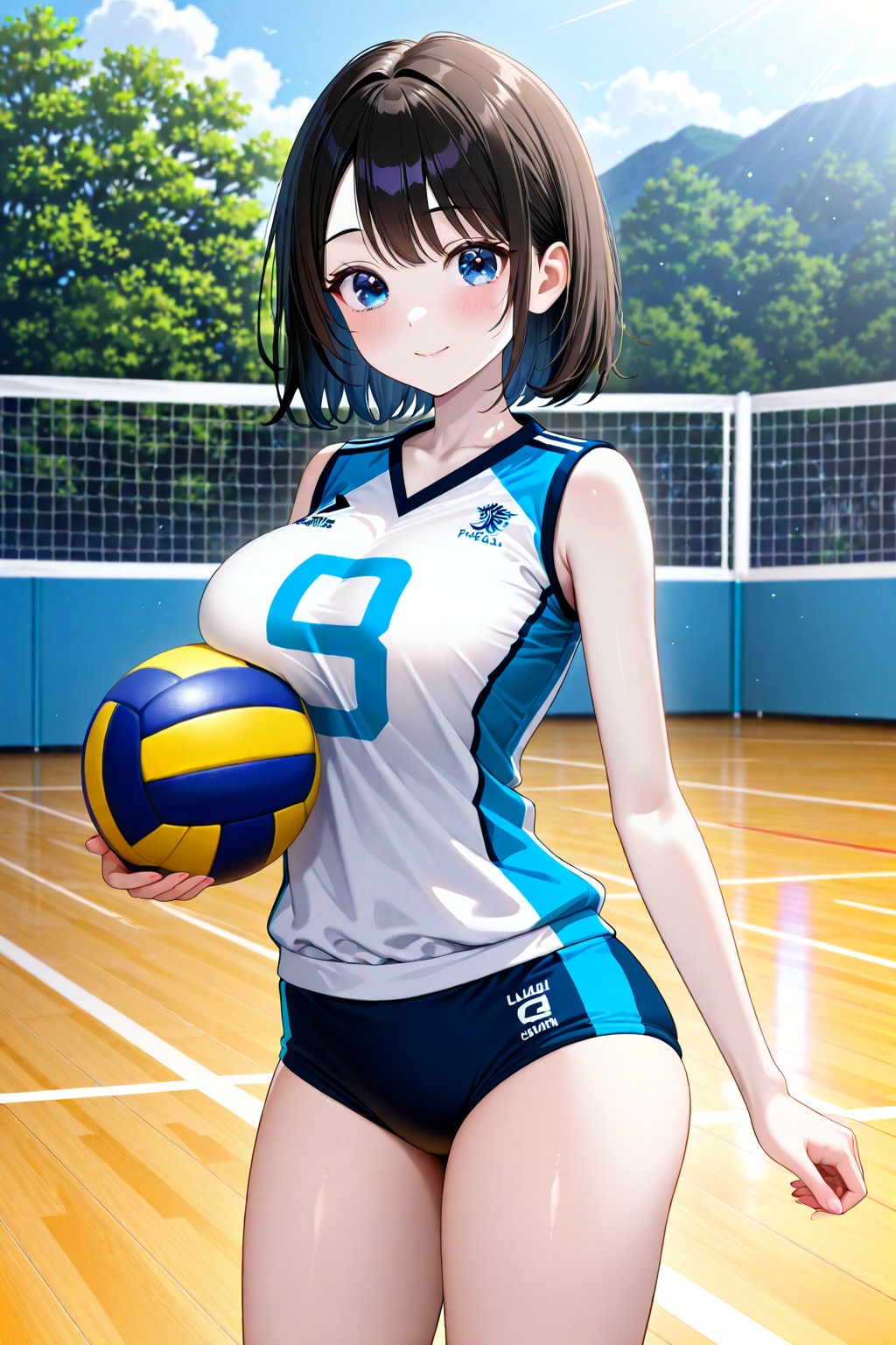 ブルマユニフォームでバレーボール