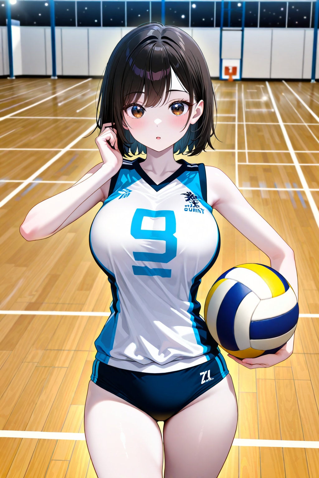 ブルマユニフォームでバレーボール