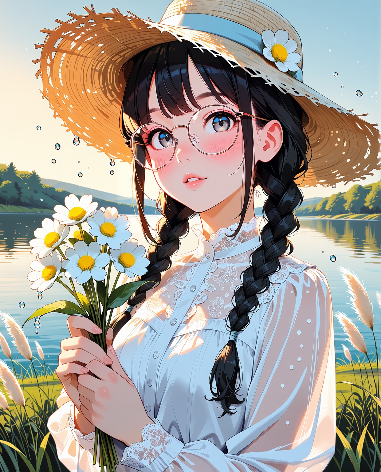 眼鏡三つ編み | の人気AIイラスト・グラビア