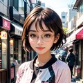 街角メガネ少女 3枚目