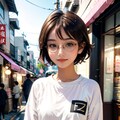 街角メガネ少女 2枚目