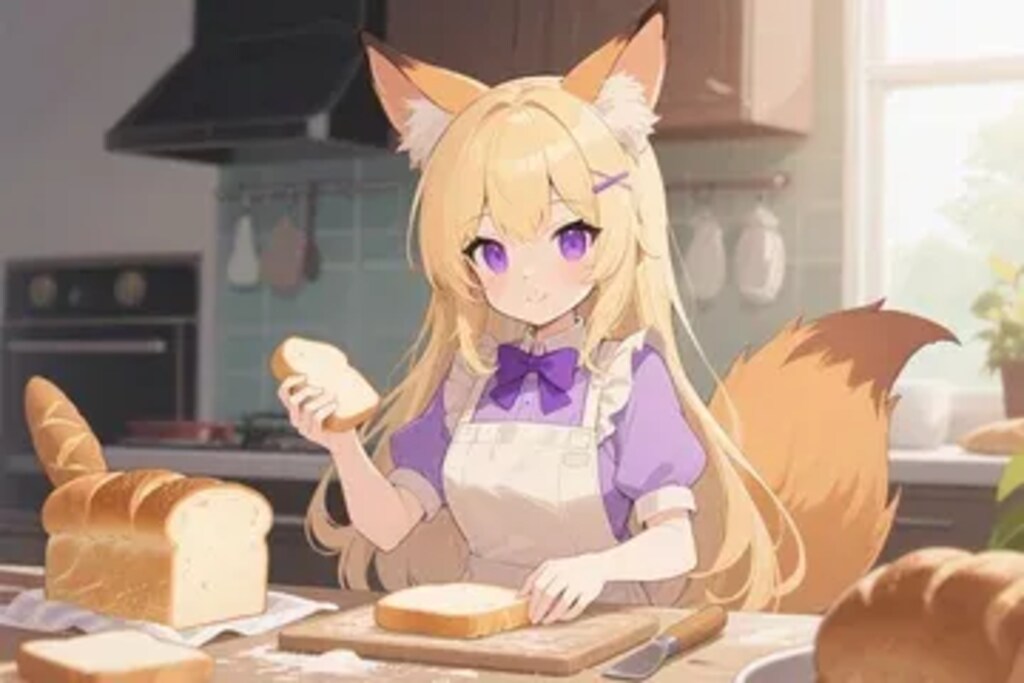 パンを焼くクレアちゃん