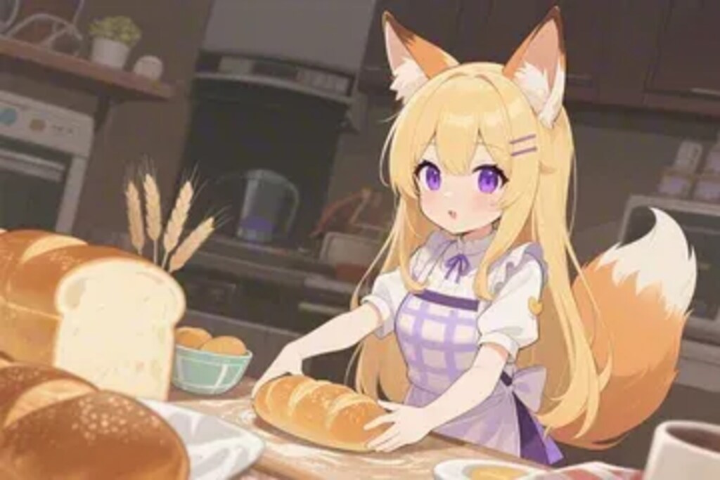 パンを焼くクレアちゃん