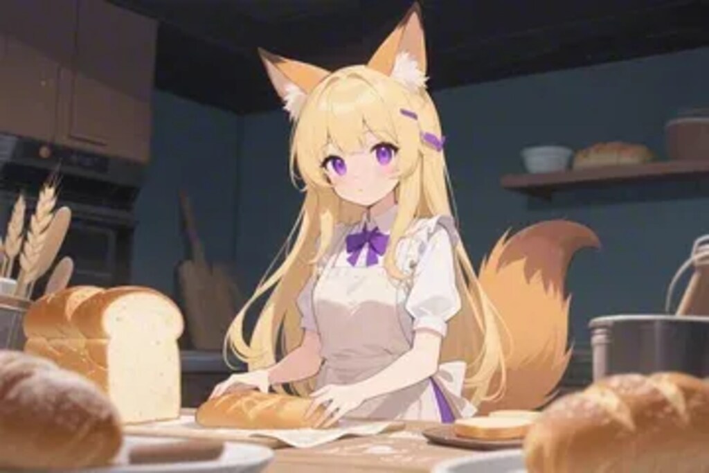 パンを焼くクレアちゃん