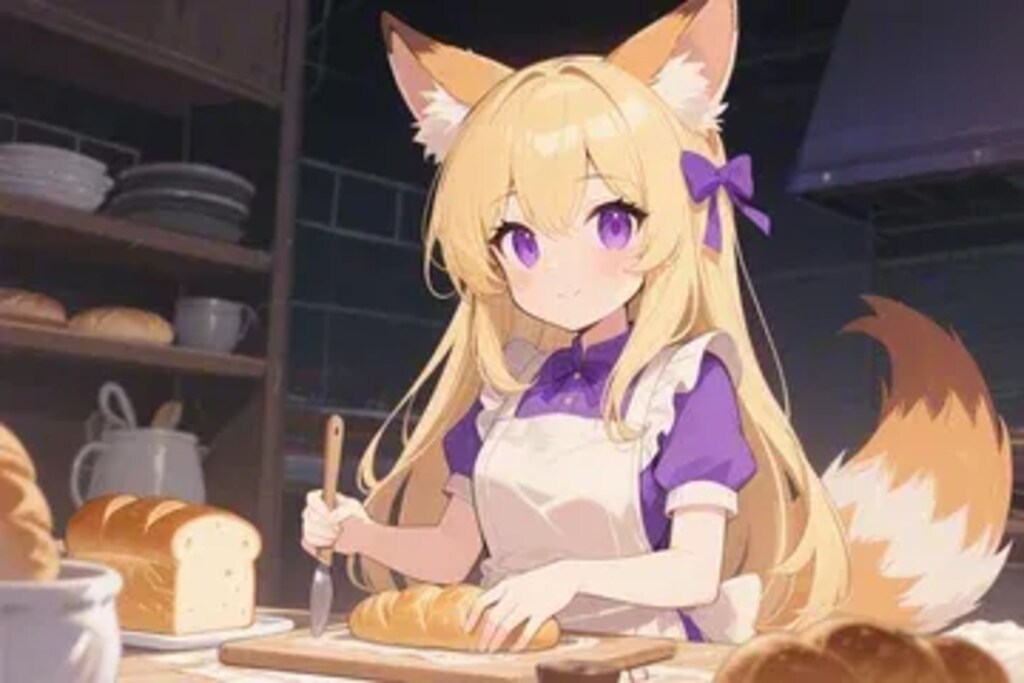 パンを焼くクレアちゃん