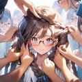 無数の手にちやほやされる眼鏡三つ編みっ娘～引用生成三題～ 3枚目