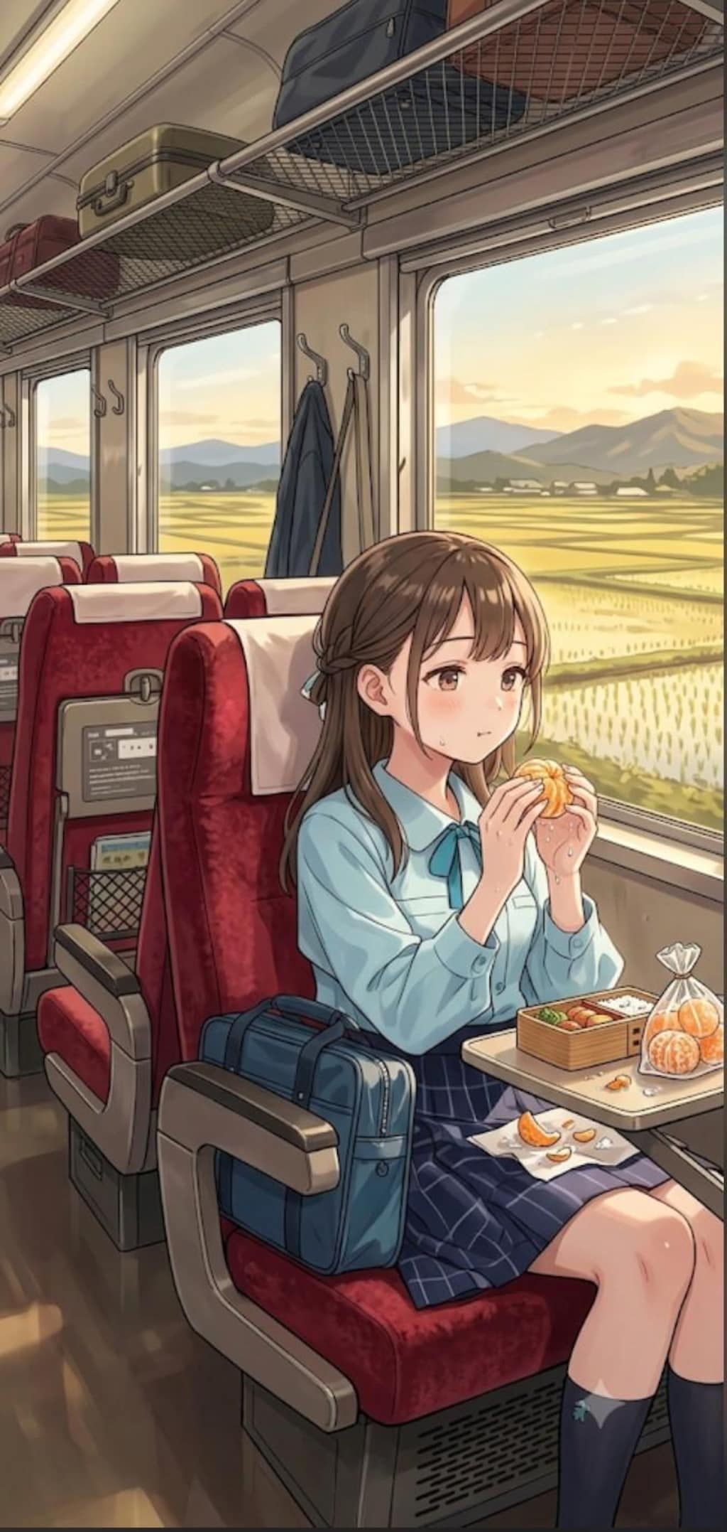 冷凍蜜柑🍊を食べながら、　　　　　　　　　　　　物思いに耽る女の子。