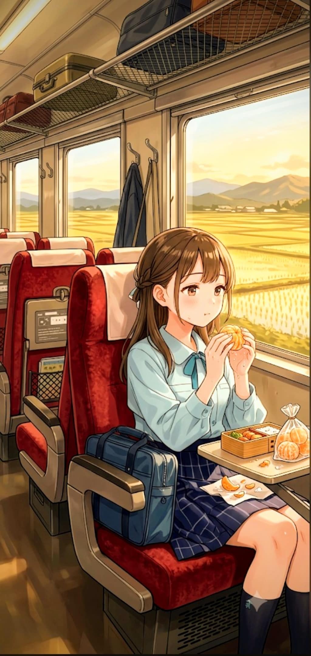 冷凍蜜柑🍊を食べながら、　　　　　　　　　　　　物思いに耽る女の子。