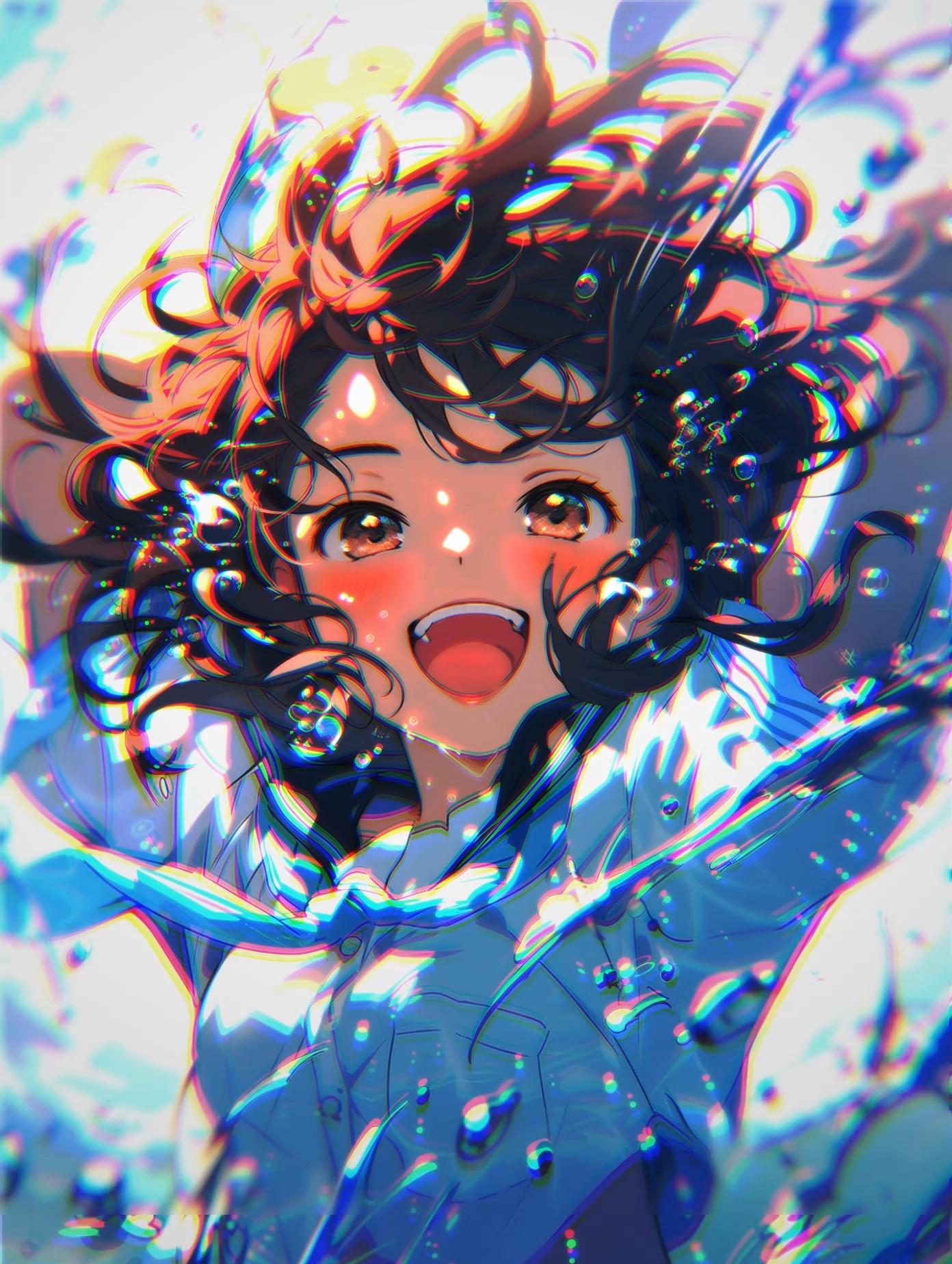 水しぶきとセーラー服