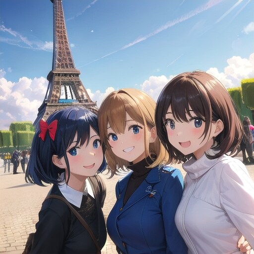 エッフェル塔で撮影 | の人気AIイラスト・グラビア