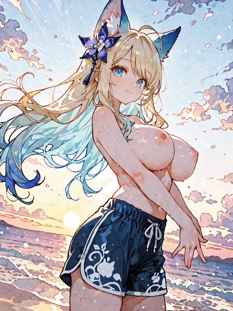 海パン上げて下げて