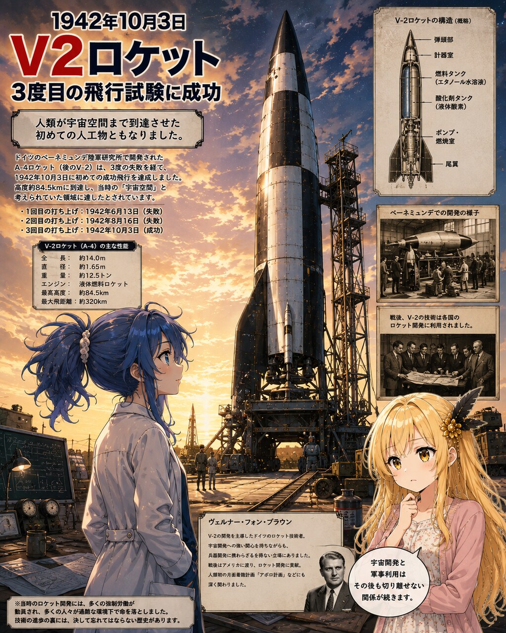 10月3日はV2ロケットの飛行実験が成功した日